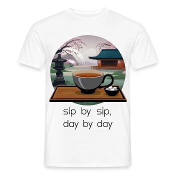 Sip By Sip, Day By Day - Men's T-Shirt - white - Front - AI Model Male 178 dark (178cm)