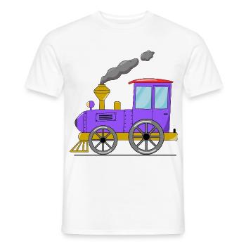 Kinderzug Eisenbahn lila - Männer T-Shirt - Weiß - Vorne - AI Model Male 178 dark (178cm)