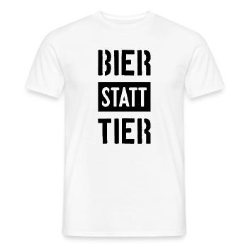 BIER STATT TIER VEGAN VEGANER - Männer T-Shirt - Weiß - Vorne - AI Model Male 178 dark (178cm)