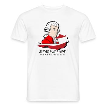 Wolfgang Amadeus Mozart - greatest composer - Männer T-Shirt - Weiß - Vorne - AI Model Male 178 dark (178cm)