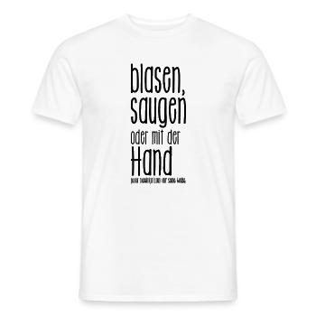 blasen o. saugen, jeder beseitigt Laub wie er will - Männer T-Shirt - Weiß - Vorne - AI Model Male 178 dark (178cm)