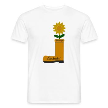 Flower Boots - Men's T-Shirt - white - Front - AI Model Male 178 dark (178cm)