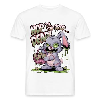 Hüpfe, bis du tot umfällst! - Männer T-Shirt - Weiß - Vorne - AI Model Male 178 dark (178cm)