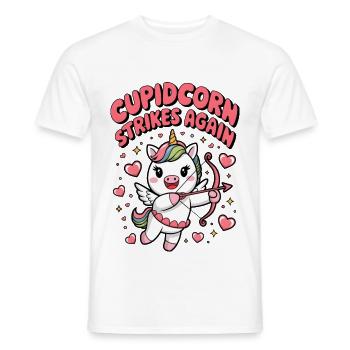 Cupidcorn Strikes Again - Men's T-Shirt - white - Front - AI Model Male 178 dark (178cm)