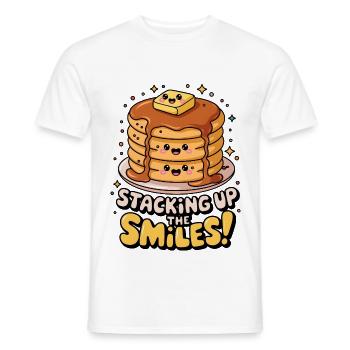 Staking Up The Smiles ! - T-shirt homme - blanc - Devant - AI Model Male 178 dark (178cm)