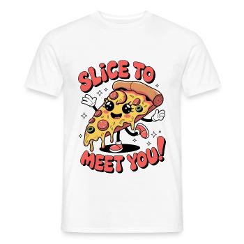 Slice To Meet You! - Men's T-Shirt - white - Front - AI Model Male 178 dark (178cm)