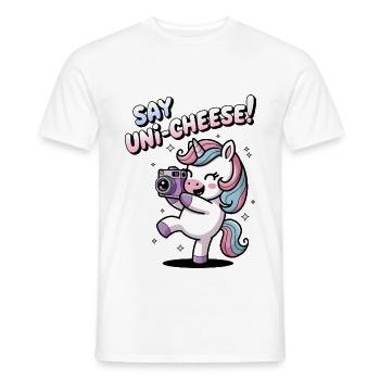 Say Uni-Cheese! - Men's T-Shirt - white - Front - AI Model Male 178 dark (178cm)