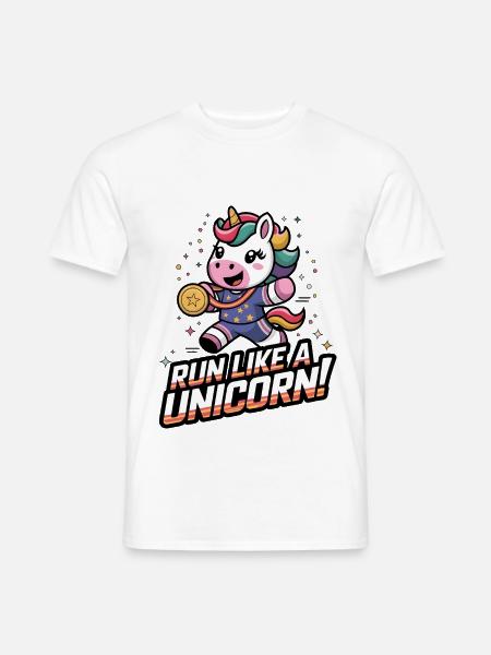 Renne wie ein Einhorn! - Männer T-Shirt - Weiß