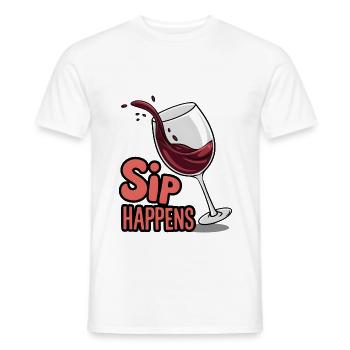 Sip Happens - Men's T-Shirt - white - Front - AI Model Male 178 dark (178cm)