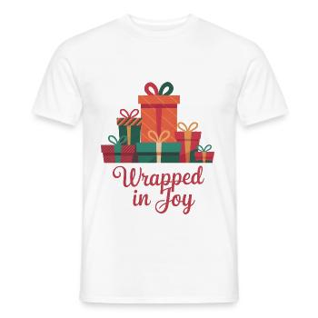 Wrapped In Joy - Men's T-Shirt - white - Front - AI Model Male 178 dark (178cm)