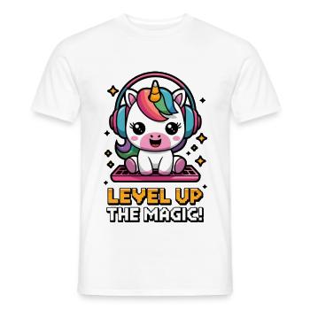 Level Up The Magic! - Men's T-Shirt - white - Front - AI Model Male 178 dark (178cm)