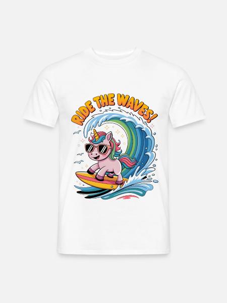 Ride The Waves! - Men's T-Shirt - white