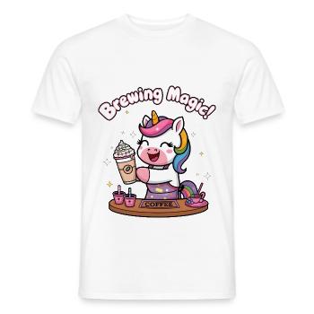 Brewing Magic! - Men's T-Shirt - white - Front - AI Model Male 178 dark (178cm)