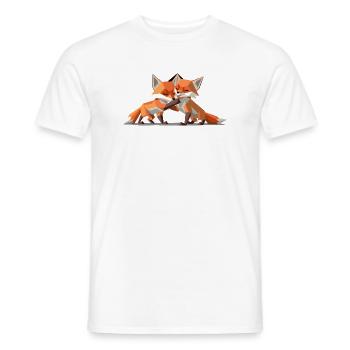 Low-poly Fox Cubs - Men's T-Shirt - white - Front - AI Model Male 178 dark (178cm)