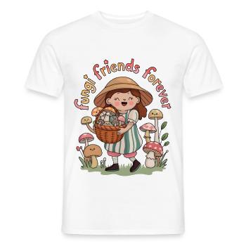 Fungi Friends Forever - Men's T-Shirt - white - Front - AI Model Male 178 dark (178cm)