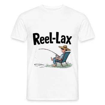 Reel-lax - Men's T-Shirt - white - Front - AI Model Male 178 dark (178cm)