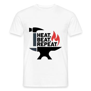 Erhitzen, Schlagen, Wiederholen - Männer T-Shirt - Weiß - Vorne - AI Model Male 178 dark (178cm)