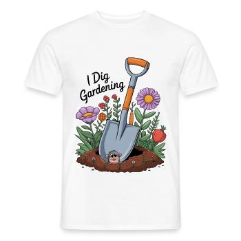 I Dig Gardening - Men's T-Shirt - white - Front - AI Model Male 178 dark (178cm)