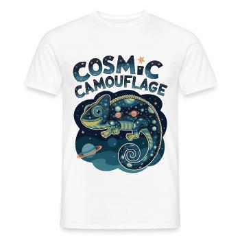 Cosmic Camouflage - Men's T-Shirt - white - Front - AI Model Male 178 dark (178cm)