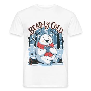 Bear-ly Cold - Men's T-Shirt - white - Front - AI Model Male 178 dark (178cm)