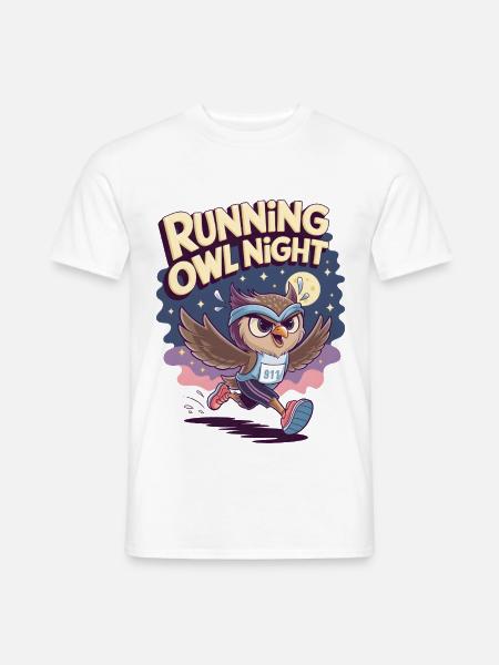 Running Owl Night - Men's T-Shirt - white