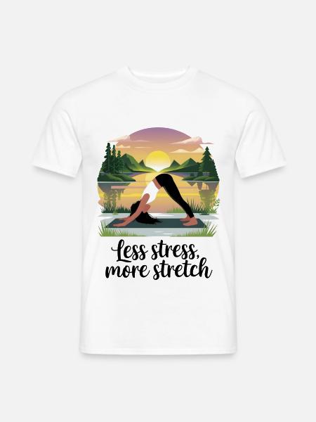 Less Stress, More Stretch - Men's T-Shirt - white