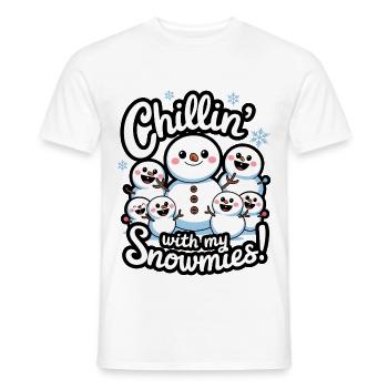 Chillin' With My Snowmies! - Men's T-Shirt - white - Front - AI Model Male 178 dark (178cm)