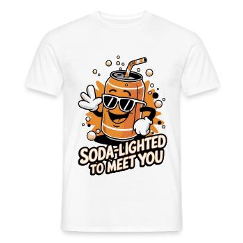 Soda-Lighted To Meet You - Men's T-Shirt - white - Front - AI Model Male 178 dark (178cm)