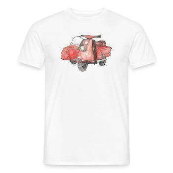 Vintage scooter avec side-car - T-shirt homme - blanc - Devant - AI Model Male 178 dark (178cm)