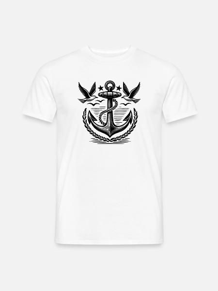 Anchor Seagulls Logo - Men's T-Shirt - white