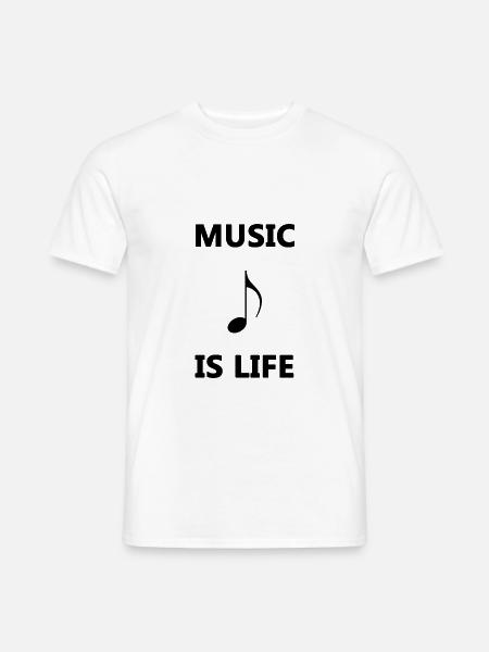 Music is life - Männer T-Shirt - Weiß