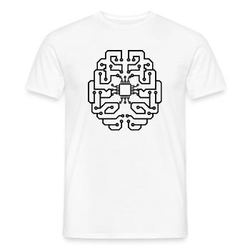 électricien électricien électronique électrique profession tension CPU - T-shirt homme - blanc - Devant - AI Model Male 178 dark (178cm)