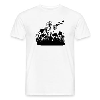 Papillons design pusteblumes prairie coeurs - T-shirt homme - blanc - Devant - AI Model Male 178 dark (178cm)