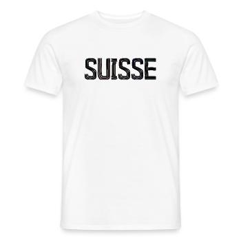 SUISSE. PAYS - T-shirt homme - blanc - Devant - AI Model Male 178 dark (178cm)