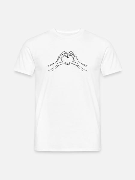 Herzverbunden - Männer T-Shirt - Weiß