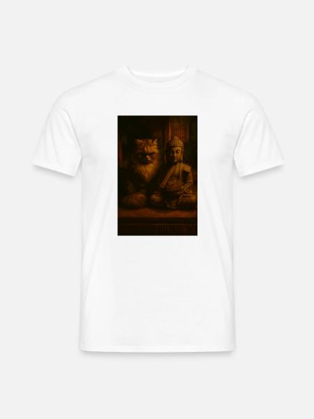 Buddha Cat - Männer T-Shirt - Weiß