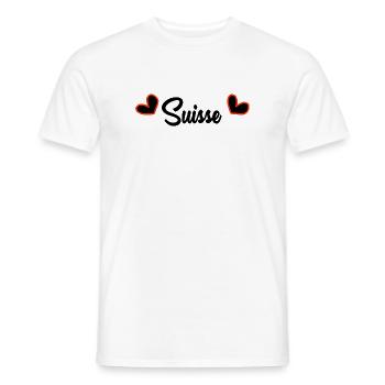 SCHWEIZ. LAND. GENF. SCHWEIZ. HUMOR. LAND - Männer T-Shirt - Weiß - Vorne - AI Model Male 178 dark (178cm)