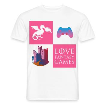 Jeu de dragon fantastique - T-shirt homme - blanc - Devant - AI Model Male 178 dark (178cm)