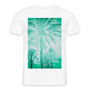 Mintteal Palm Tree Panorama - Men's T-Shirt - white - Front - AI Model Male 178 dark (178cm)