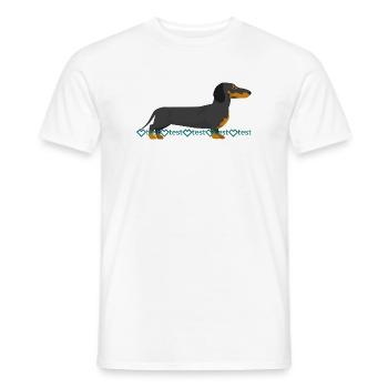 Dachshund Picture - Men's T-Shirt - white - Front - AI Model Male 178 dark (178cm)