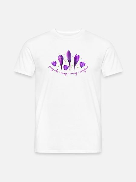 Krokusse Frühling - Männer T-Shirt - Weiß
