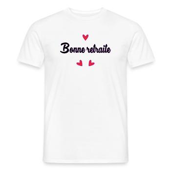 RETIREMENT. RETIREMENT. RETIRED. RETIREMENT - Men's T-Shirt - white - Front - AI Model Male 178 dark (178cm)