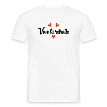 RETIREMENT. HAPPY RETIREMENT. HAPPY RETIREMENT - Men's T-Shirt - white - Front - AI Model Male 178 dark (178cm)