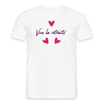RETIREMENT. HAPPY RETIREMENT. HAPPY RETIREMENT - Men's T-Shirt - white - Front - AI Model Male 178 dark (178cm)