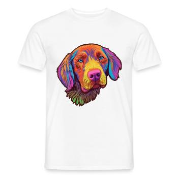 Pudelpointer Hunderasse Cartoon Kawaii Illustration - Männer T-Shirt - Weiß - Vorne - AI Model Male 178 dark (178cm)