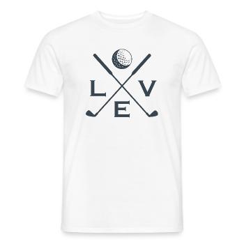Love Golf Golf Spieler Golf-Spielen Geschenk - Männer T-Shirt - Weiß - Vorne - AI Model Male 178 dark (178cm)