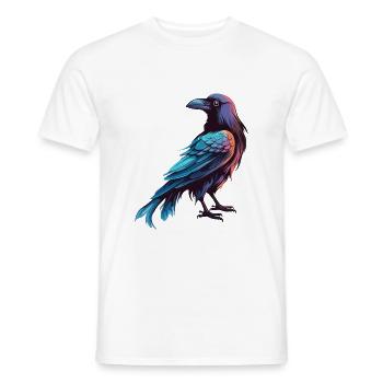 Krähe bunte Aquarell-Karikatur Kawaii-Tier - Männer T-Shirt - Weiß - Vorne - AI Model Male 178 dark (178cm)