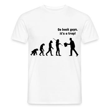 Evolution - Geh zurück, es ist eine Falle - Männer T-Shirt - Weiß - Vorne - AI Model Male 178 dark (178cm)