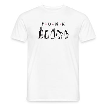 Punk Penguins - Männer T-Shirt - Weiß - Vorne - AI Model Male 178 dark (178cm)