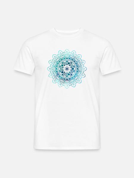 Mandala - Blau - Männer T-Shirt - Weiß